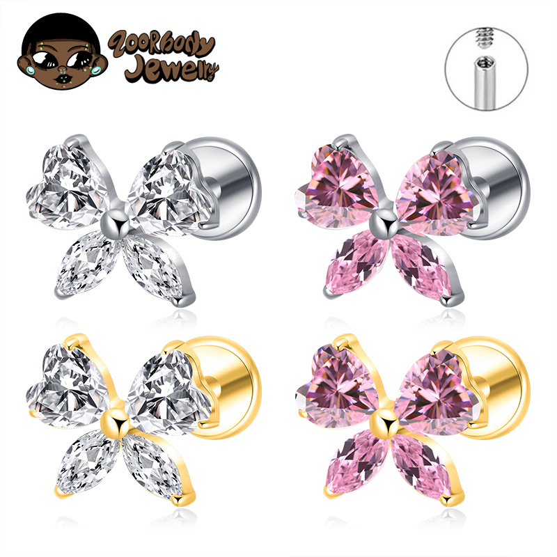 Conch Earring Hoop - ASTM F136 TItanio Cuore CZ Arco
