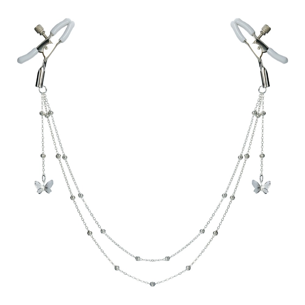 Body Jewelry Nipple Chain - Morsetti per capezzoli a farfalla sexy