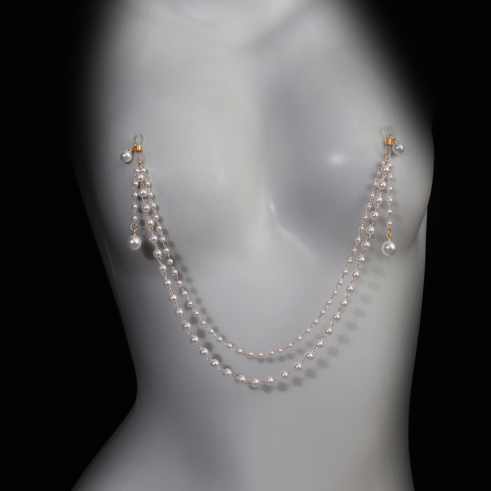 Body Jewelry Nipple Chain - Catena per il corpo con perle