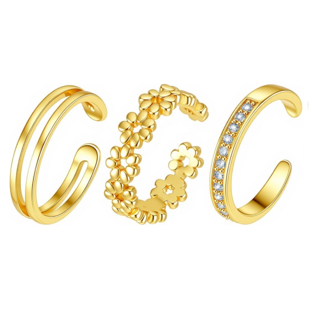 Body Jewelry Rings - Set di 3 Anelli Aperti Regolabili