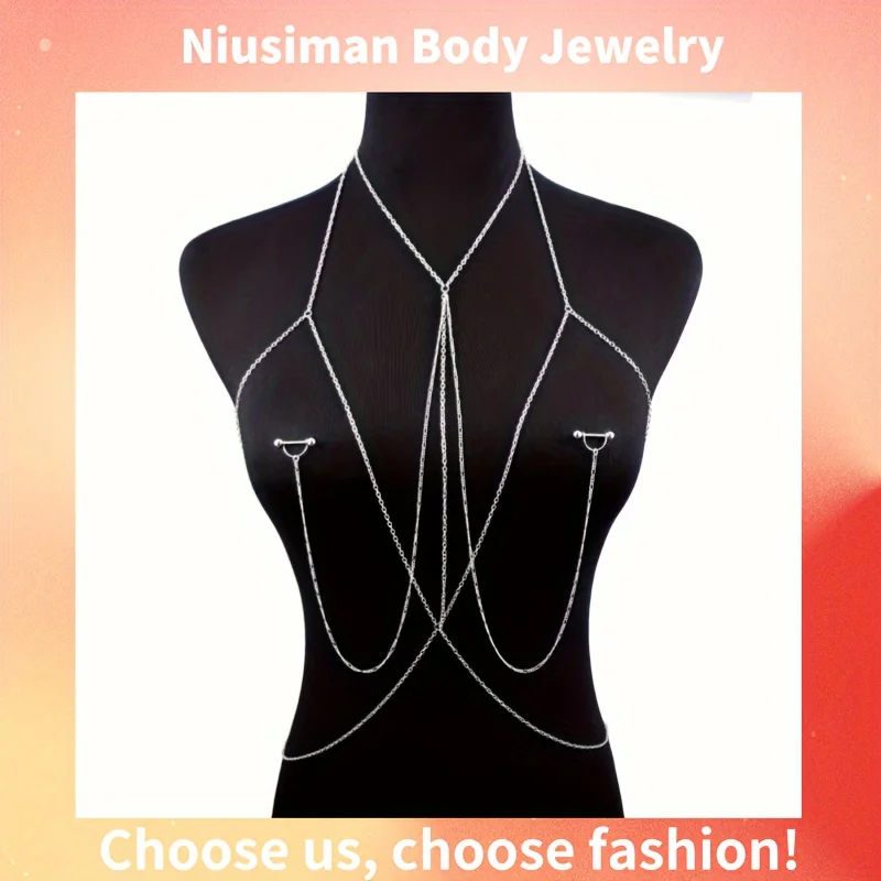 Body Jewelry Nipple Chain - 1 catena per il corpo elegante