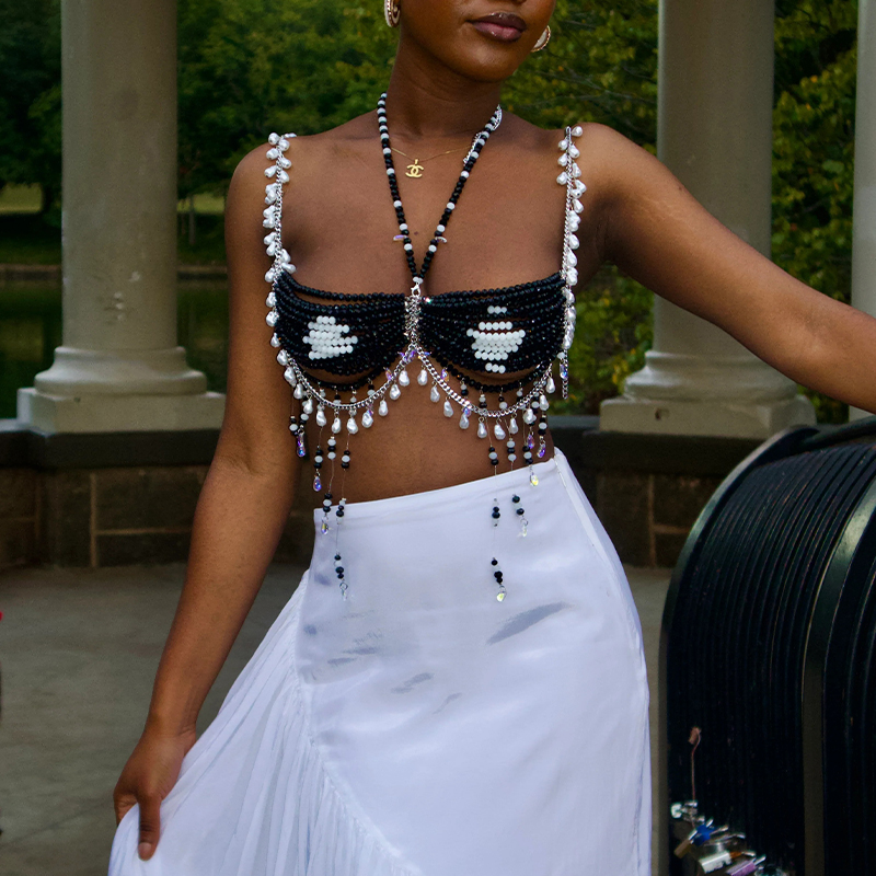 Body Jewelry Nipple Chain - Gioielli per bikini con catena per