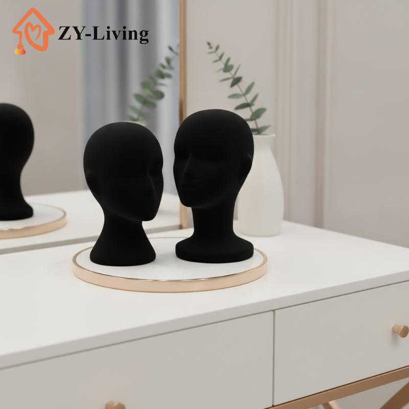Body Jewelry Shop - Testa di manichino in velluto nero,