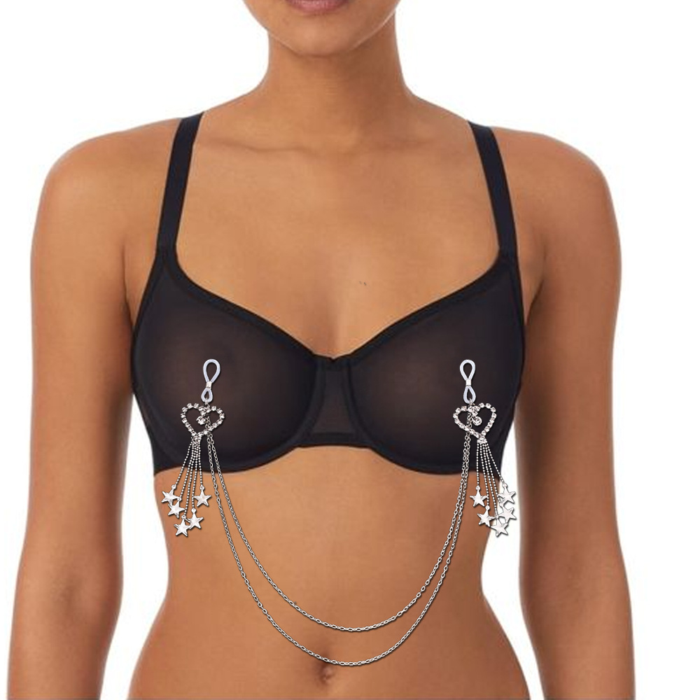 Body Jewelry Nipple Chain - Stonefans Nappa Stella a cinque punte