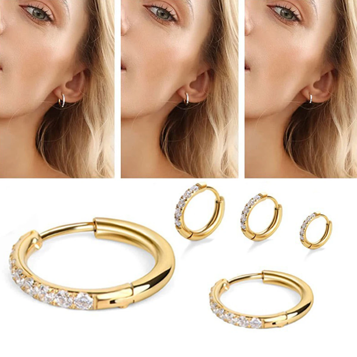 2 pezzi orecchini a cerchio in - Conch Earring Hoop recensione e prezzo