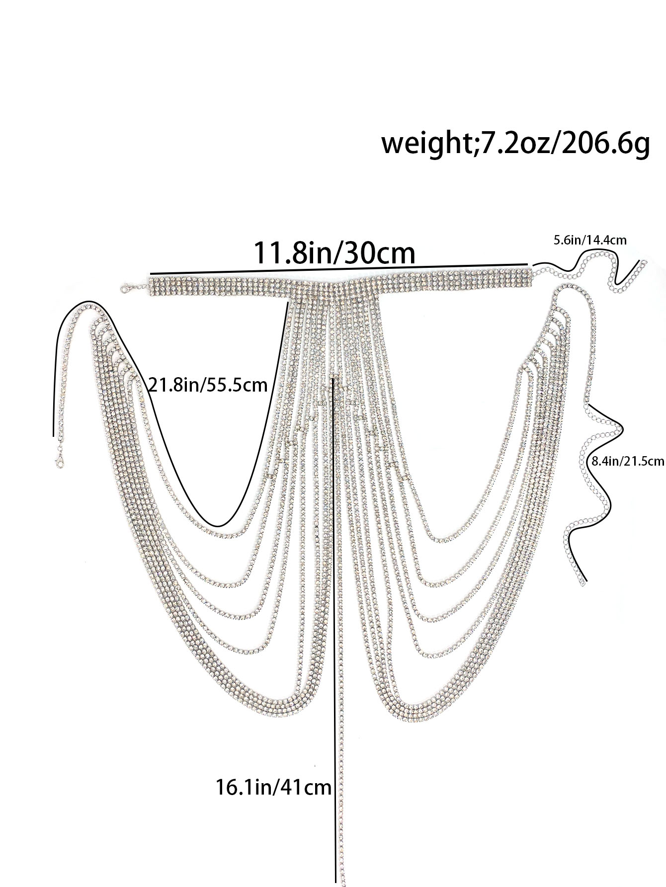 Catena sul petto in cristallo  - Body Jewelry High End recensione e prezzo