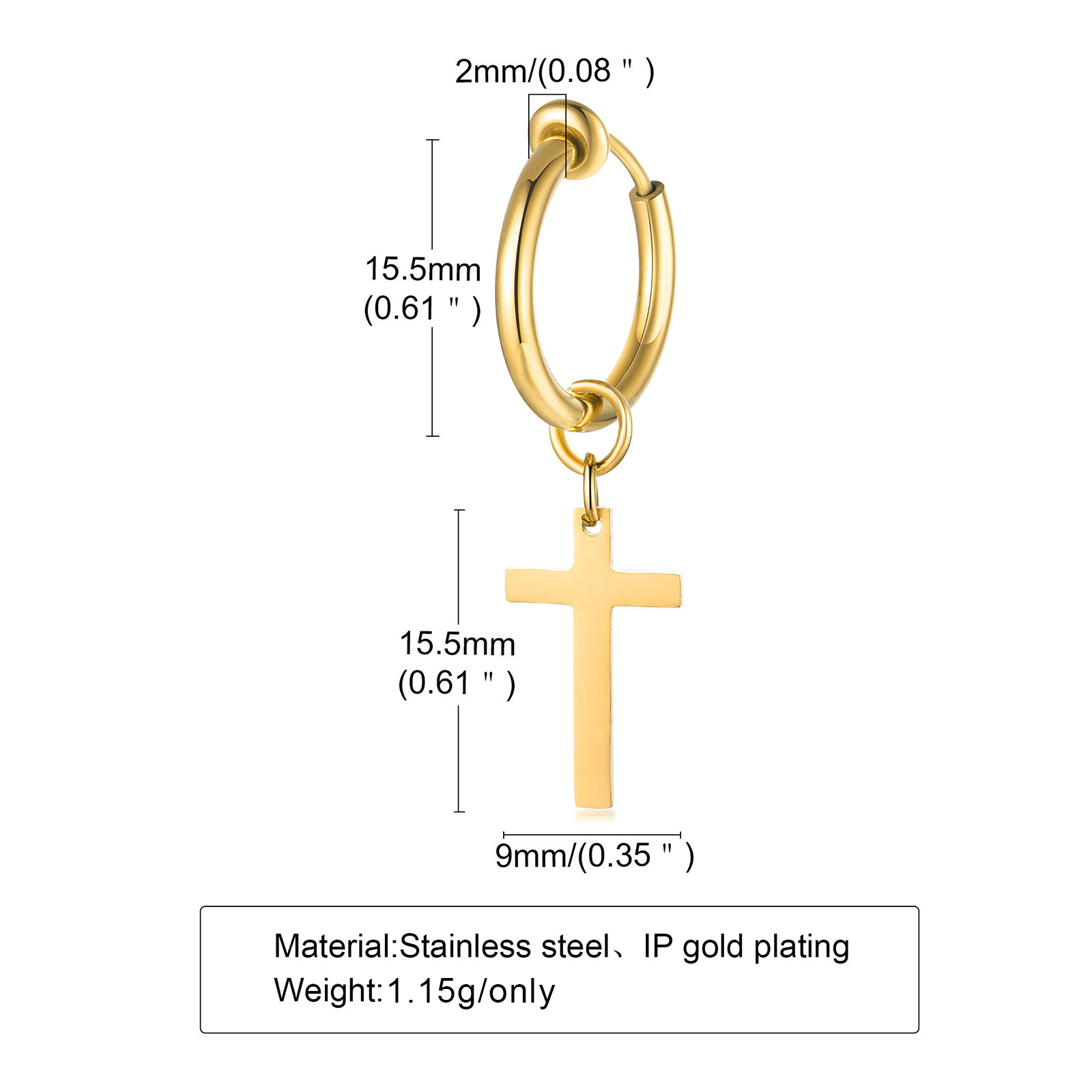 Orecchini a croce da uomo, ore - Conch Earring Hoop recensione e prezzo