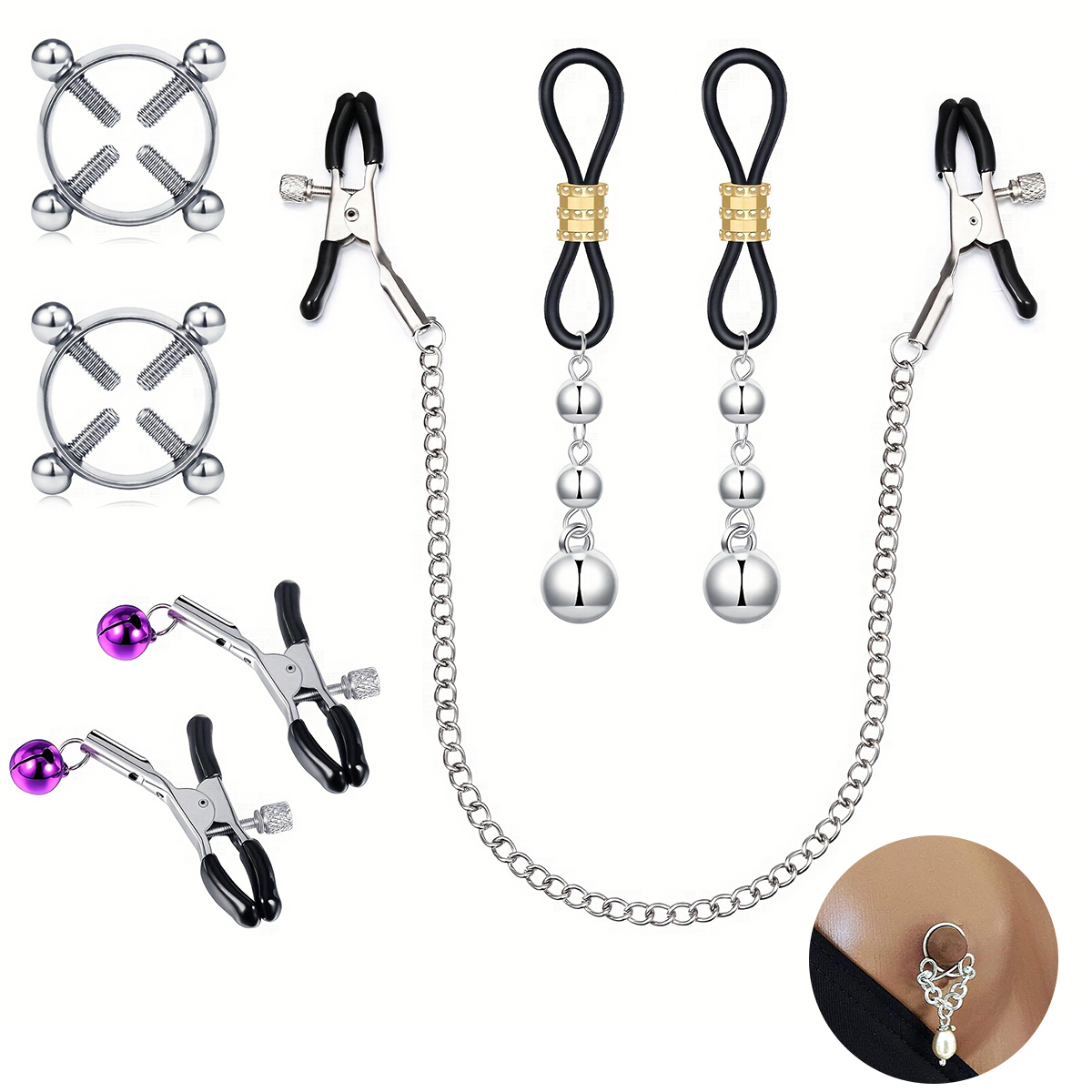 Anello per capezzoli finto in  - Body Jewelry Nipple Chain recensione e prezzo