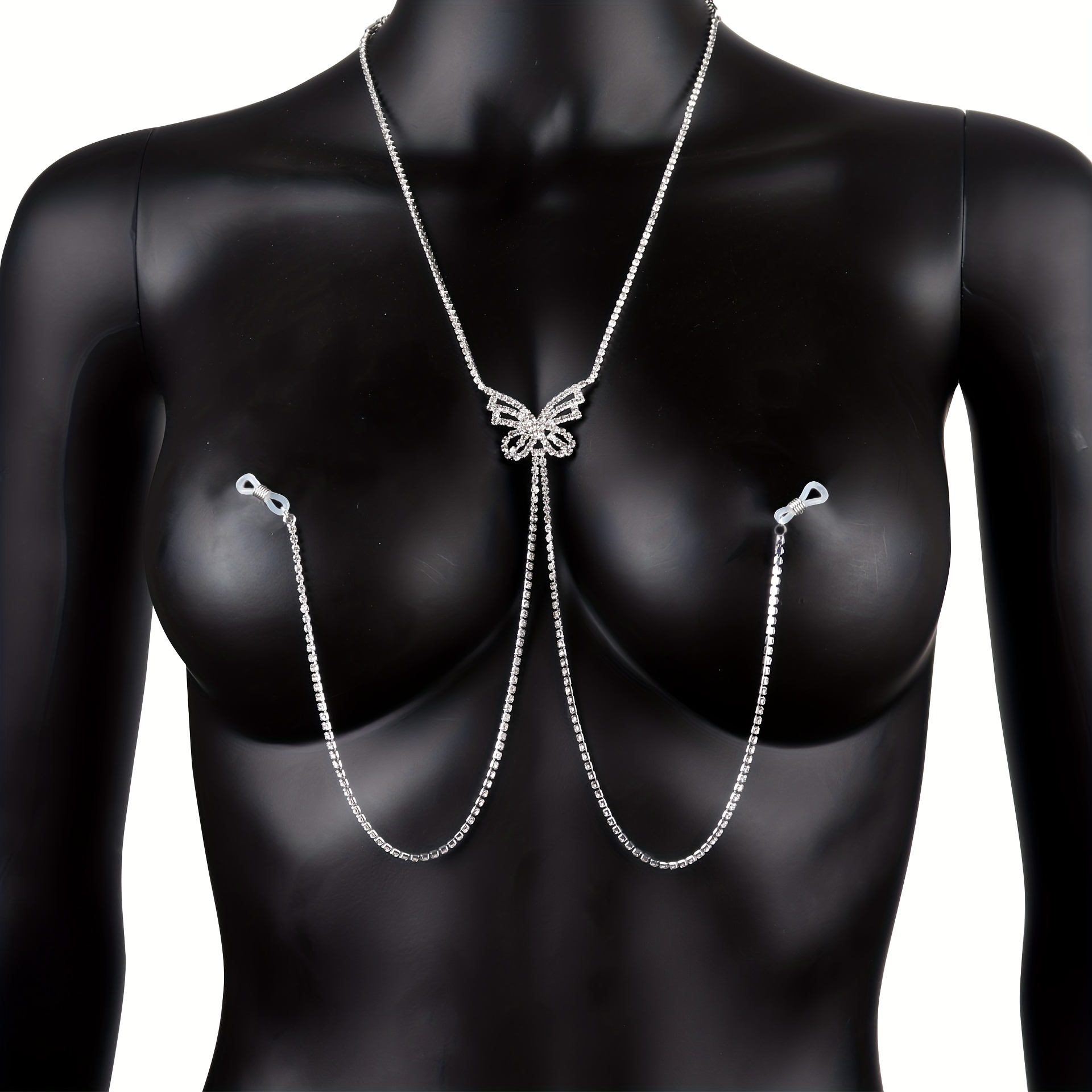 1 pc nappa farfalla capezzolo  - Body Jewelry Nipple Chain recensione e prezzo