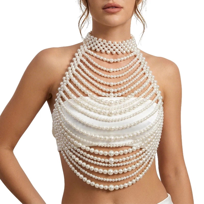 Reggiseno con perle bianche mu - Body Jewelry Nipple Chain recensione e prezzo