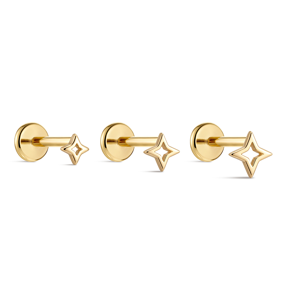 ROXI 1 Pezzo Orecchini a Perno - Star Flat Back recensione e prezzo